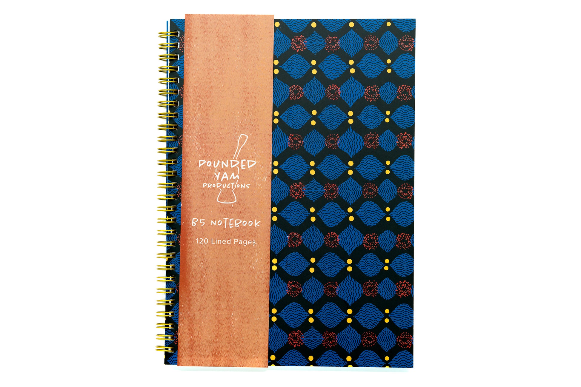 African Print Soft Cover Spiral Notebook - X - Pounded Yam Productions
