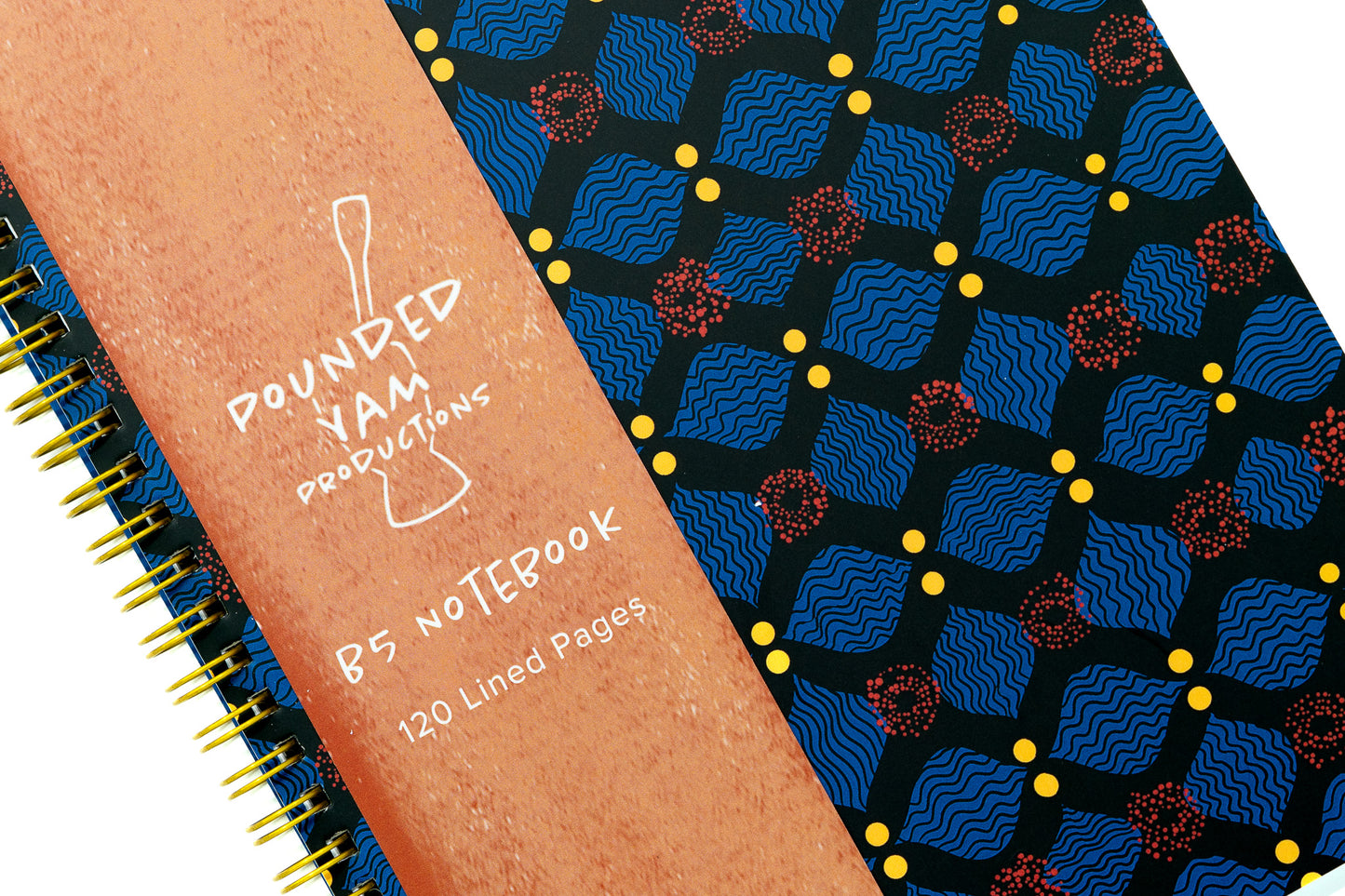 African Print Soft Cover Spiral Notebook - X - Pounded Yam Productions