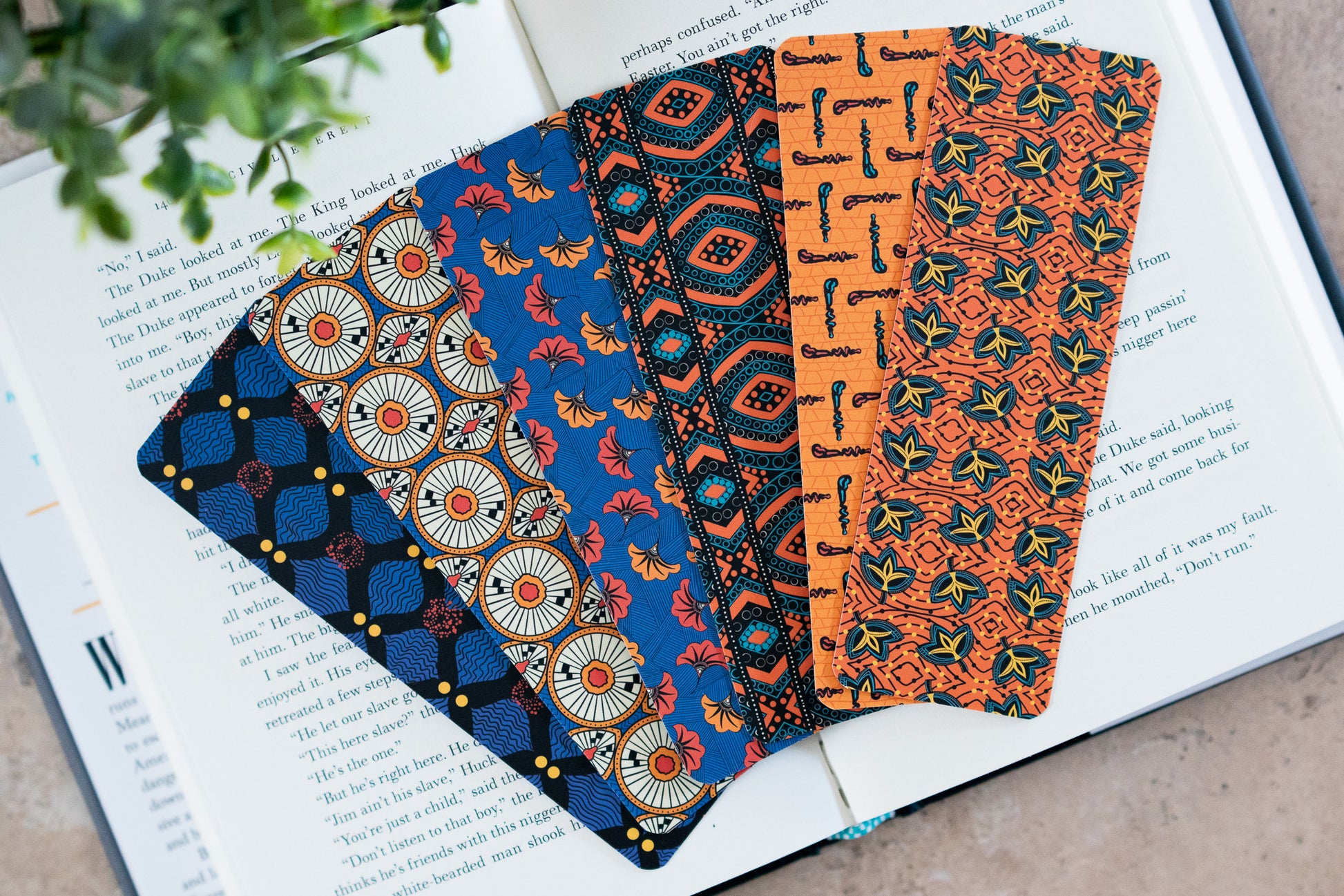African Print Bookmark - Fans (Ankara) - Pounded Yam Productions