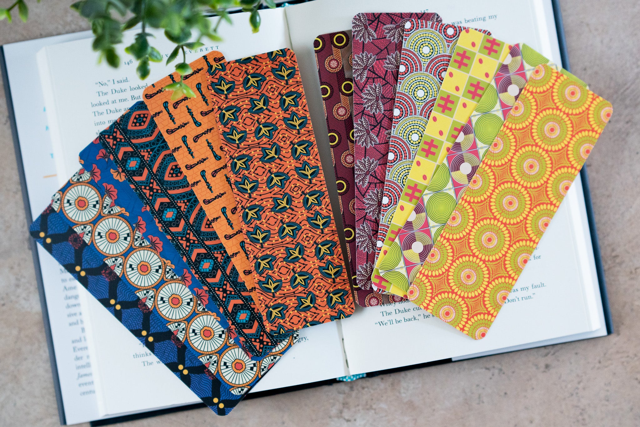 African Print Bookmark - Fans (Ankara) - Pounded Yam Productions