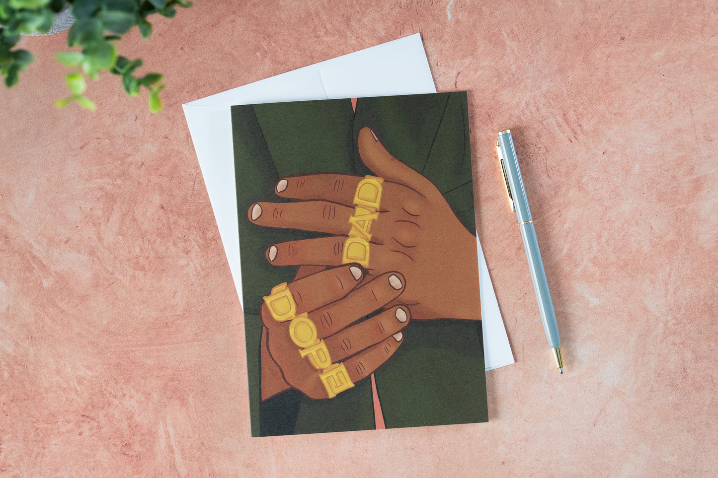 Dope Dad Rings Greeting Card