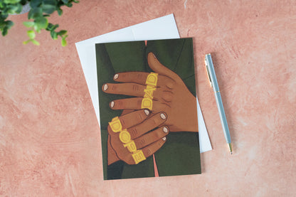 Dope Dad Rings Greeting Card