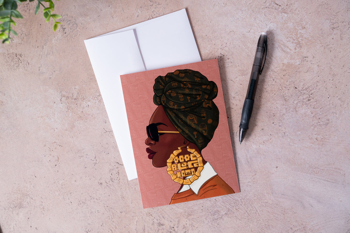 Dope Black Mama - Earring Greeting Card - Pounded Yam Productions