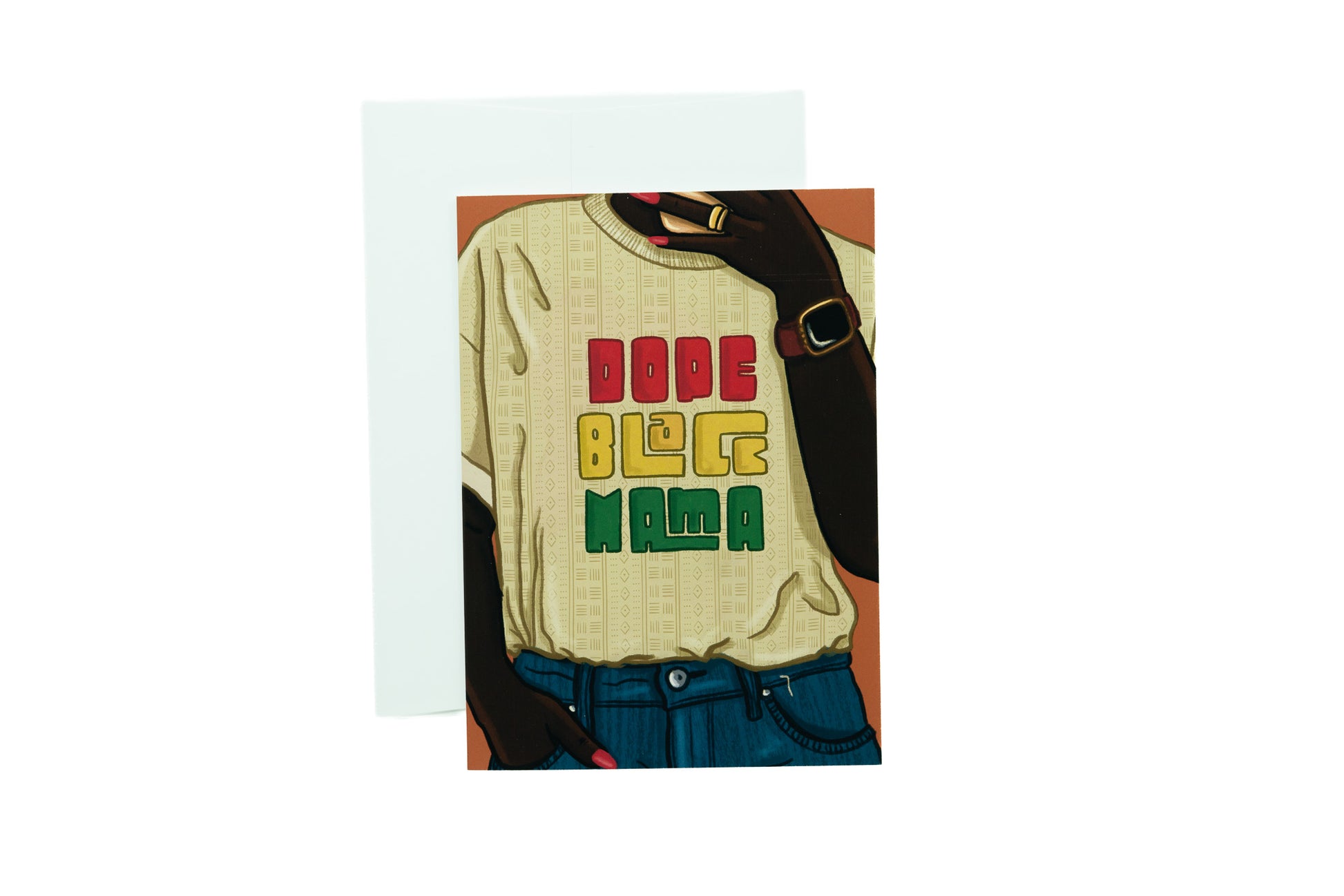 Dope Black Mama -  T-shirt Greeting Card - Pounded Yam Productions