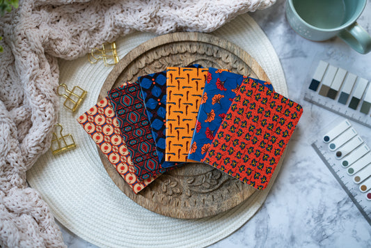 collection of african print notebooks