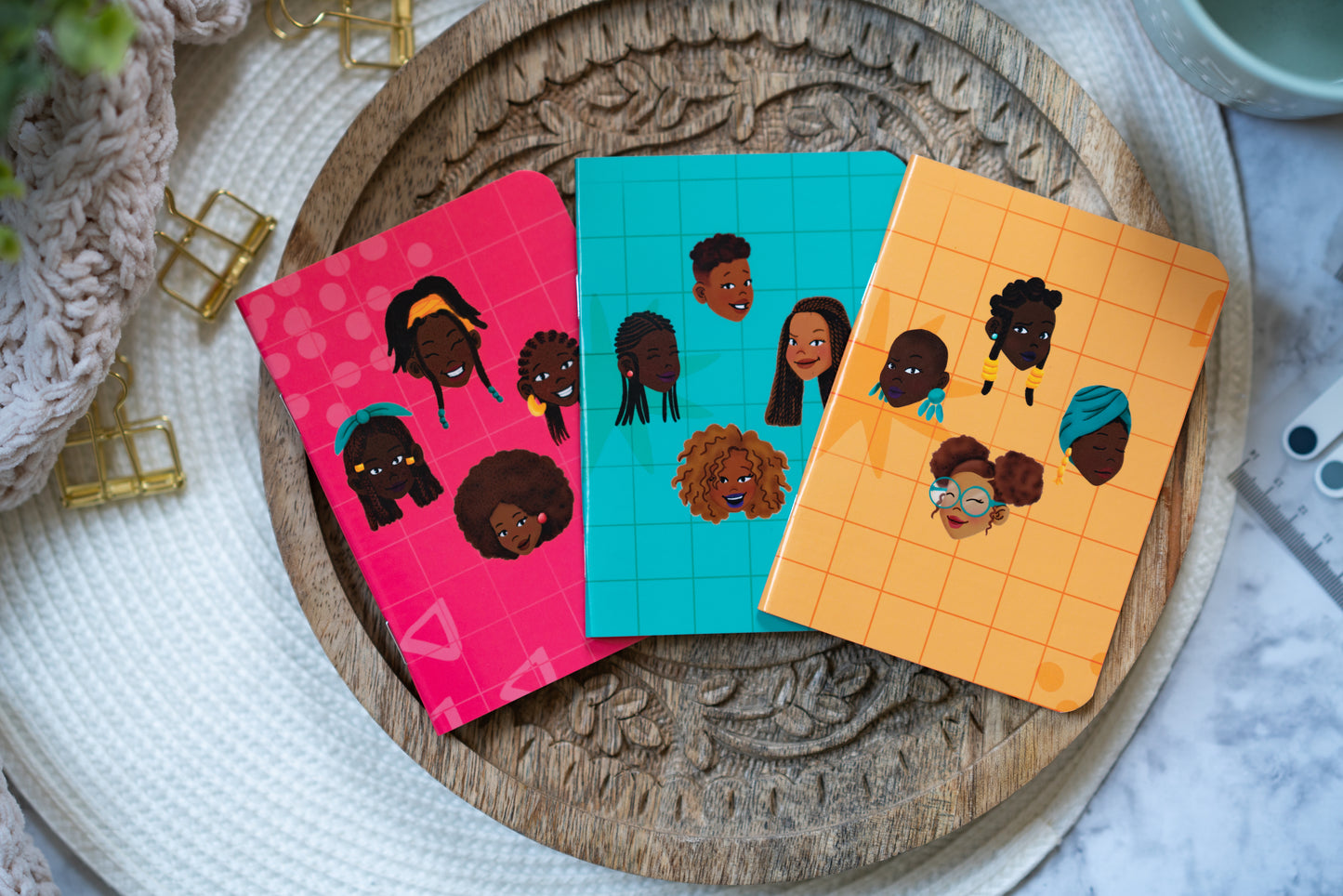 Black Girl Black Hair Pocket Notebook (B7 Lined)