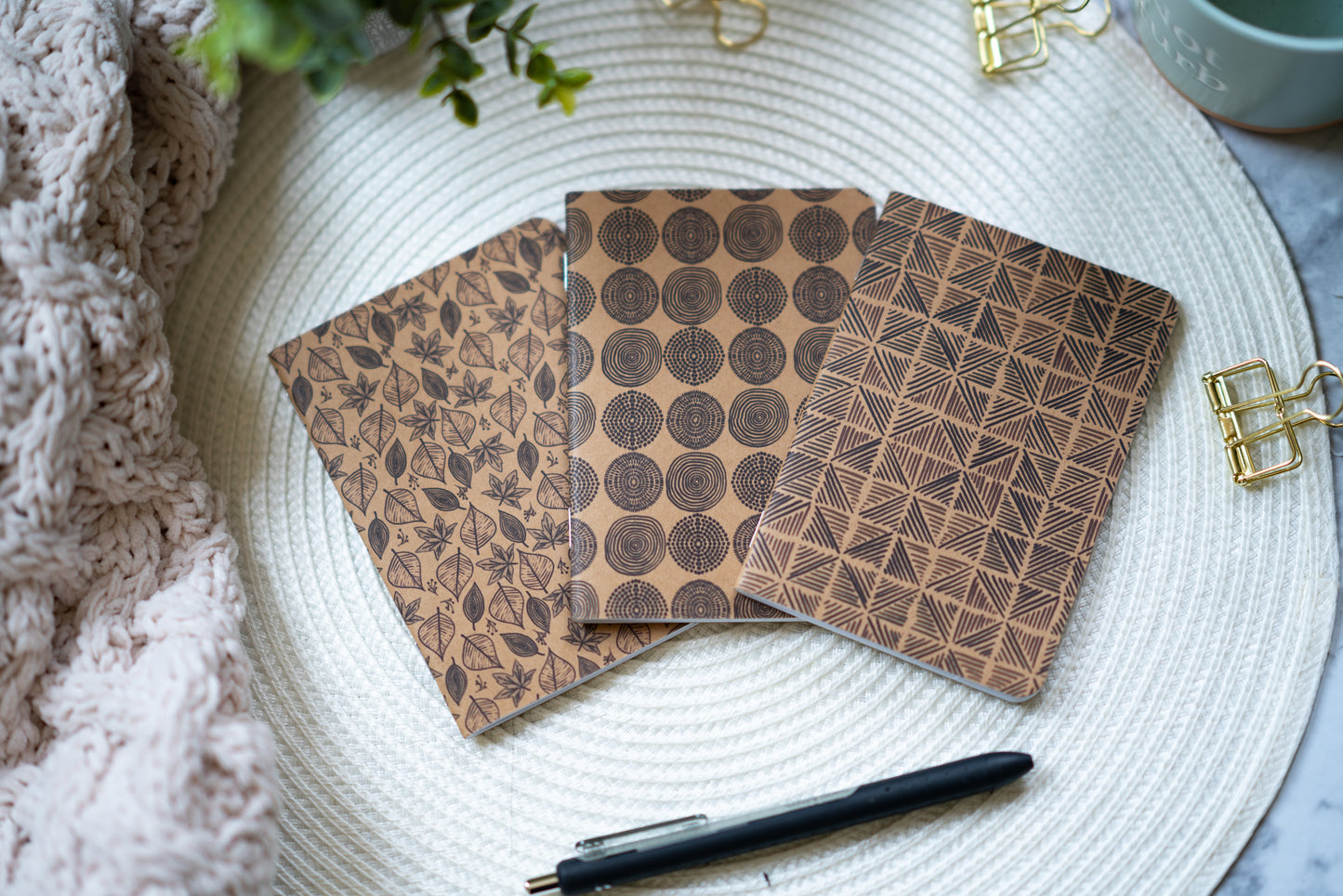 African Print Kraft Pocket Notebook