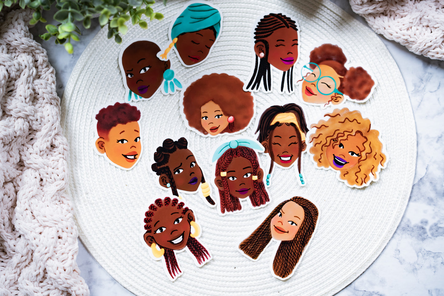 Black Girl Black Hair Die Cut Stickers