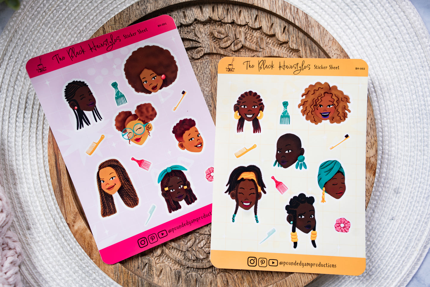 Black Girl Black Hair Sticker Sheets