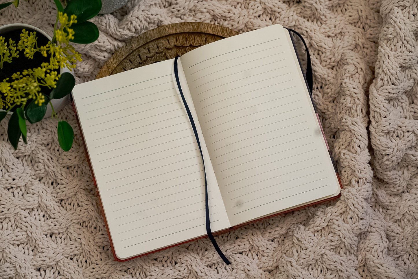 Black Girl Book Stack Leatherette Hardcover Bullet Journal