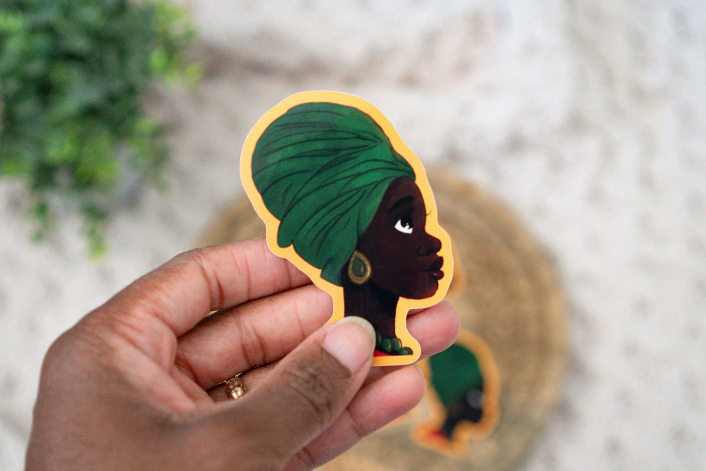 Dark Skinned Queen Die Cut Sticker