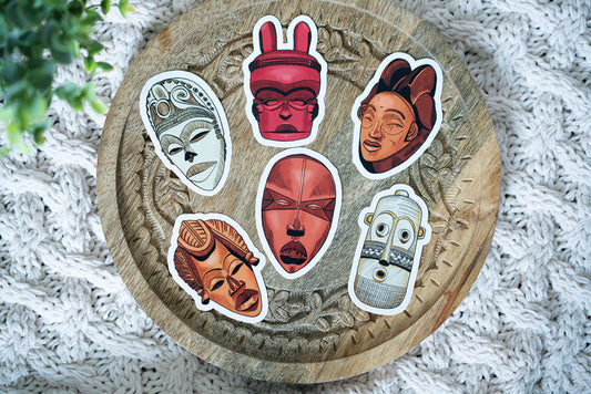 African Masks Die Cut Stickers