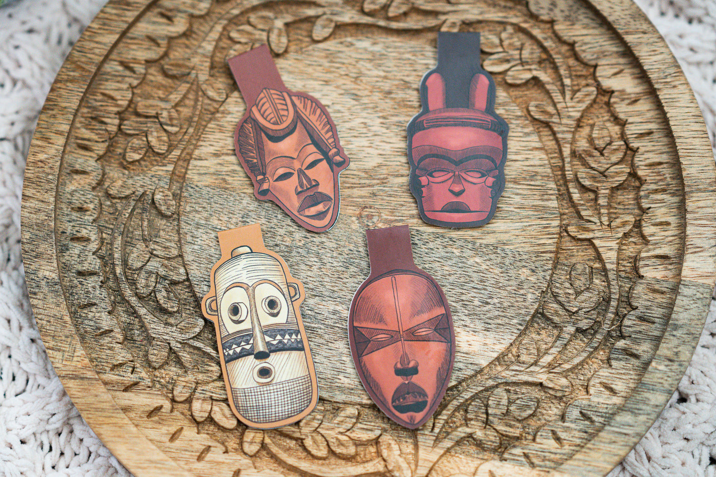 African Masks Magnetic Bookmarks