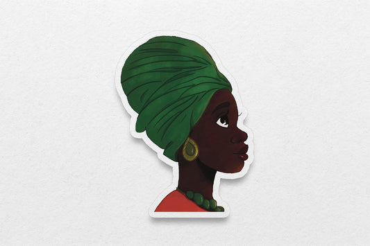 Dark Skinned Queen Sticker - Pounded Yam Productions