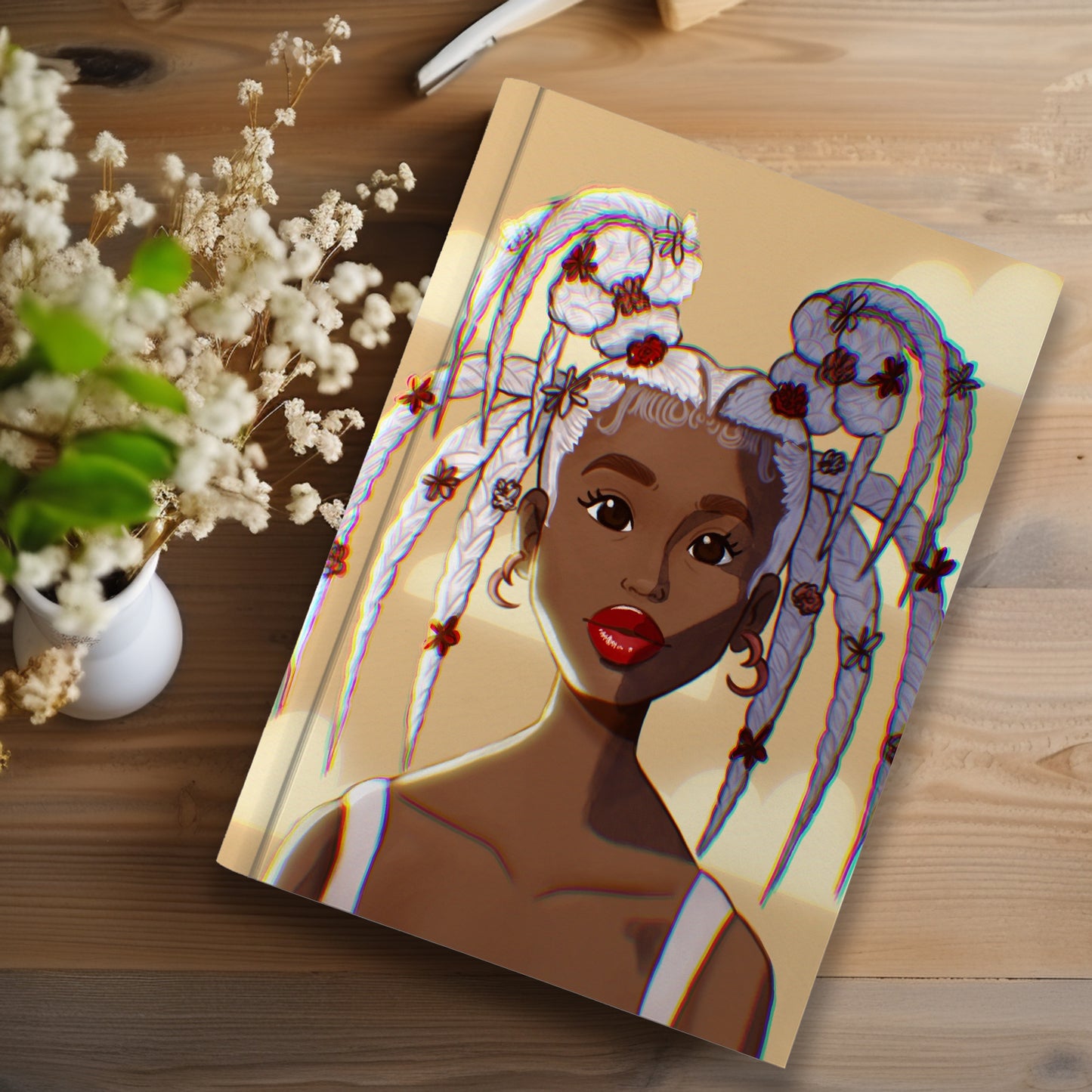 Dreamy Black Girl Illustrated Journal (A5 Lined)