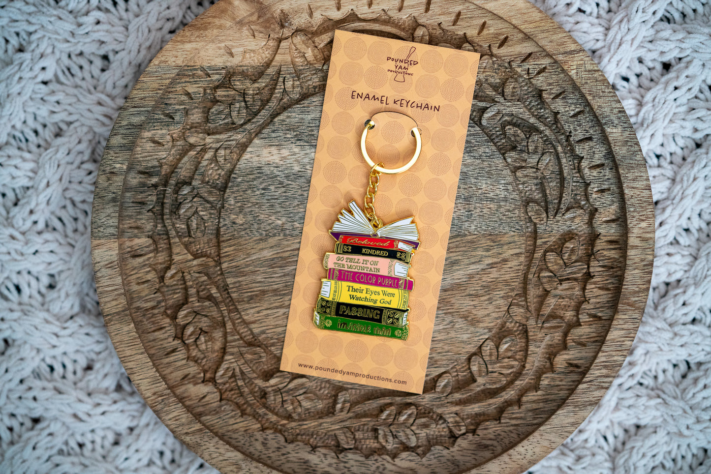 Black Literary Classics Book Stack Keychain