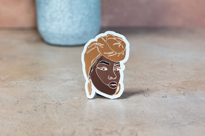 Single Line Black Women Stickers: Knot