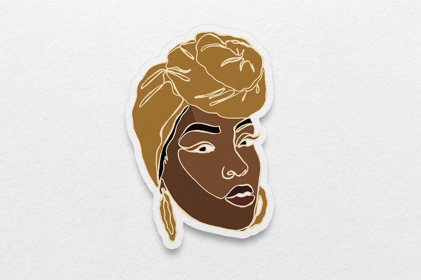 Single Line Black Women Stickers: Knot