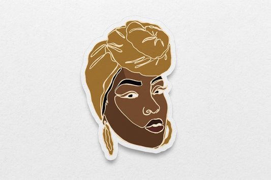 Single Line Black Women Stickers: Knot