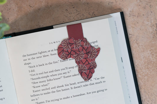 Magnetic Bookmark - African Print (Red Blossom) - Pounded Yam Productions