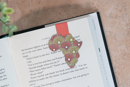 Magnetic Bookmark - African Print (Red and Yellow) - Pounded Yam Productions