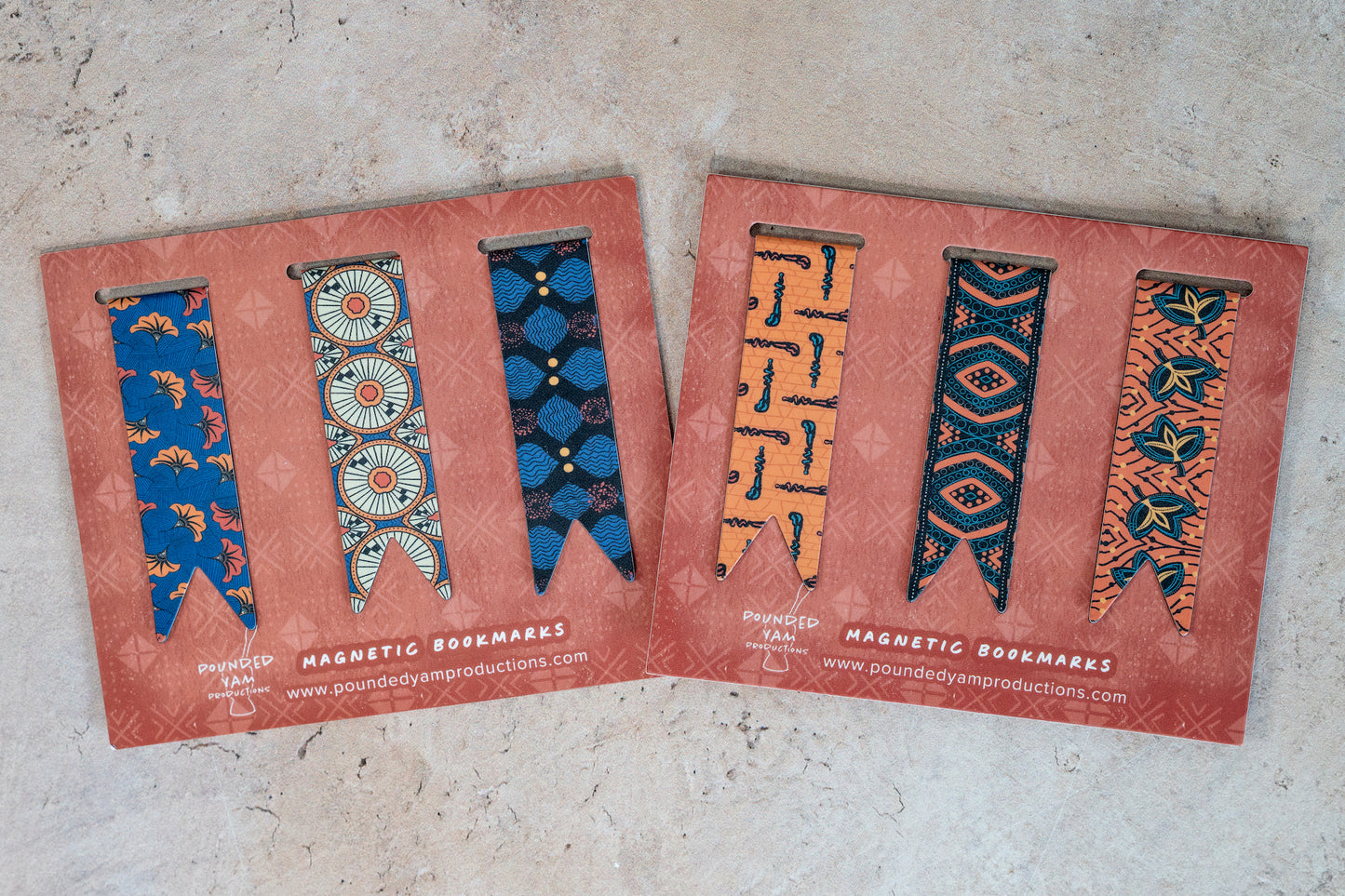 Magnetic Bookmark Set - African Print (Wedding Flowers, Circles, X)