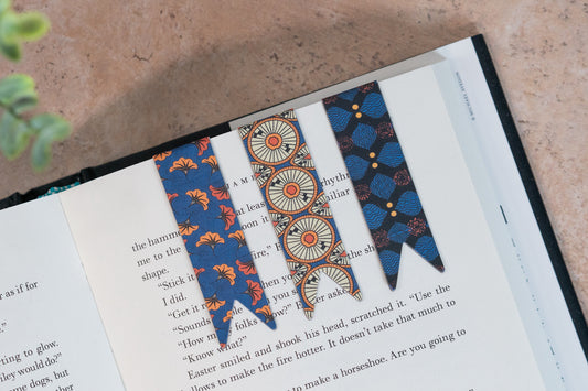 Magnetic Bookmark Set - African Print (Wedding Flowers, Circles, X) - Pounded Yam Productions