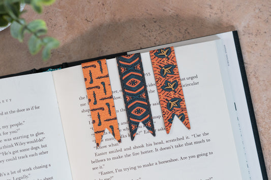 Magnetic Bookmark Set - African Print (Walking Sticks, Diamonds, Fans) - Pounded Yam Productions