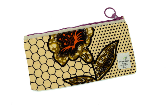 Ankara Pencil Case - Beige Flower