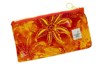 Ankara Pencil Case - Orange Flowers