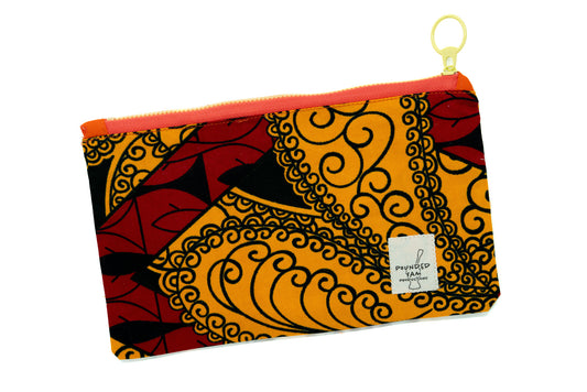 Ankara Pencil Case - Yellow Swirls