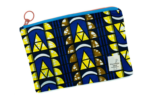 Ankara Pencil Case - Yellow Triangles
