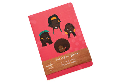 Black Girl Hairstyles Pocket Notebook - Pink - Pounded Yam Productions
