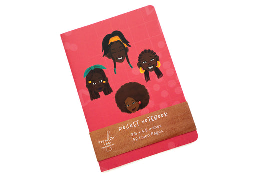 Black Girl Hairstyles Pocket Notebook - Pink - Pounded Yam Productions