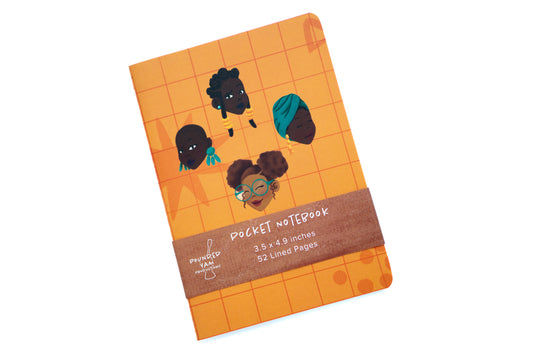 Black Girl Hairstyles Pocket Notebook - Yellow - Pounded Yam Productions