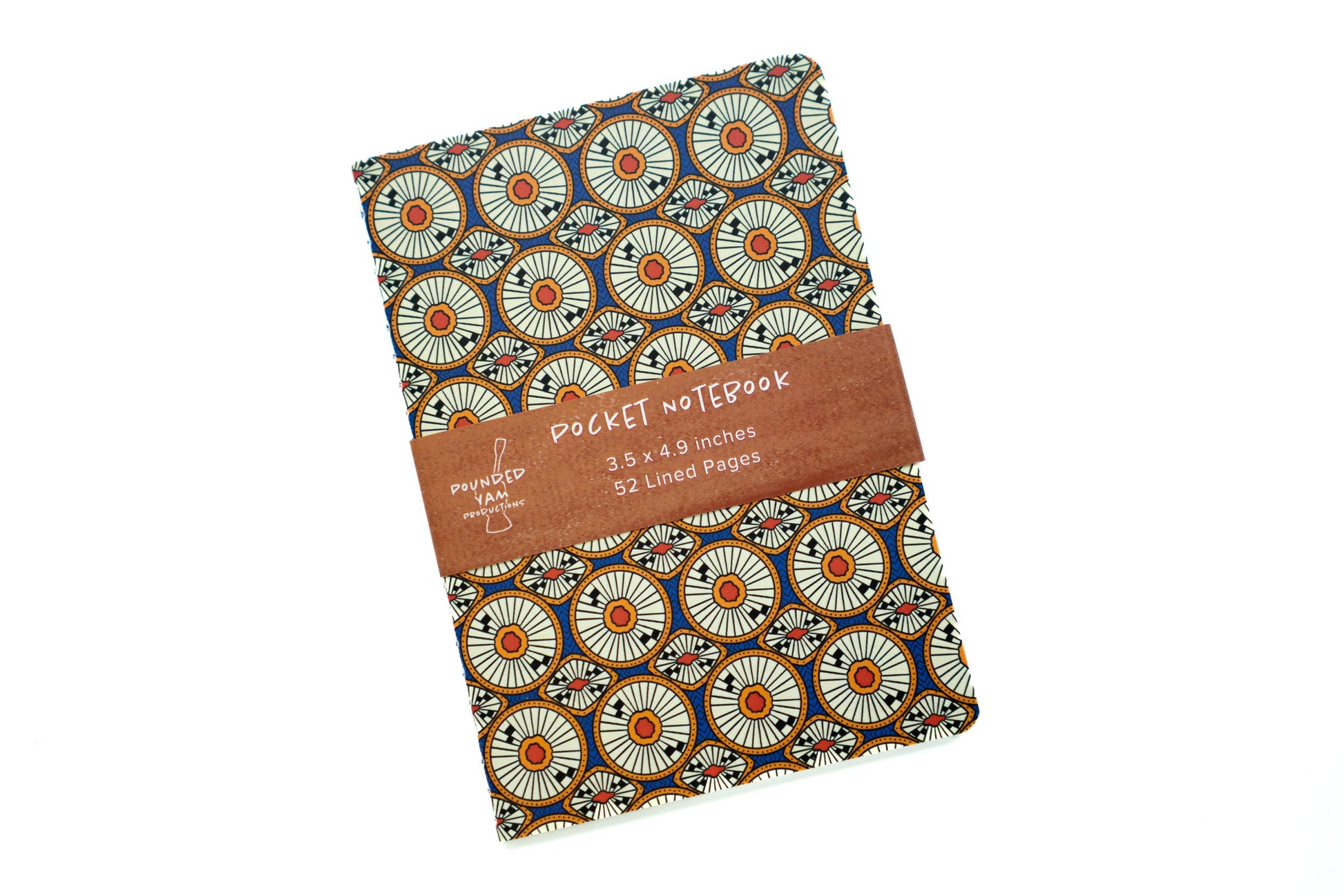 African Print Pocket Notebook - Circles (Ankara) - Pounded Yam Productions