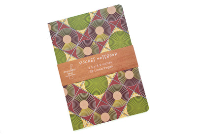 African Print Pocket Notebook - Discs (Ankara) - Pounded Yam Productions