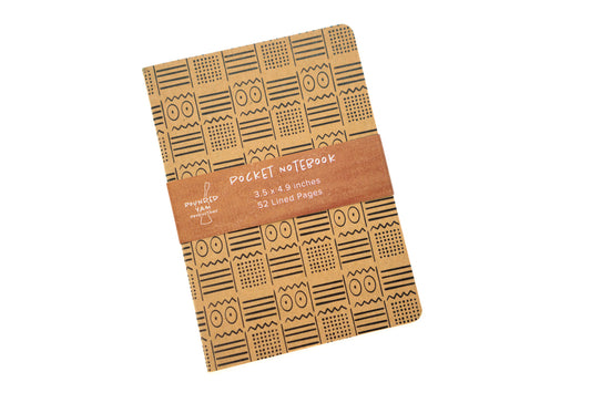 African Mud Cloth Pocket Notebook - Eyes - Pounded Yam Productions