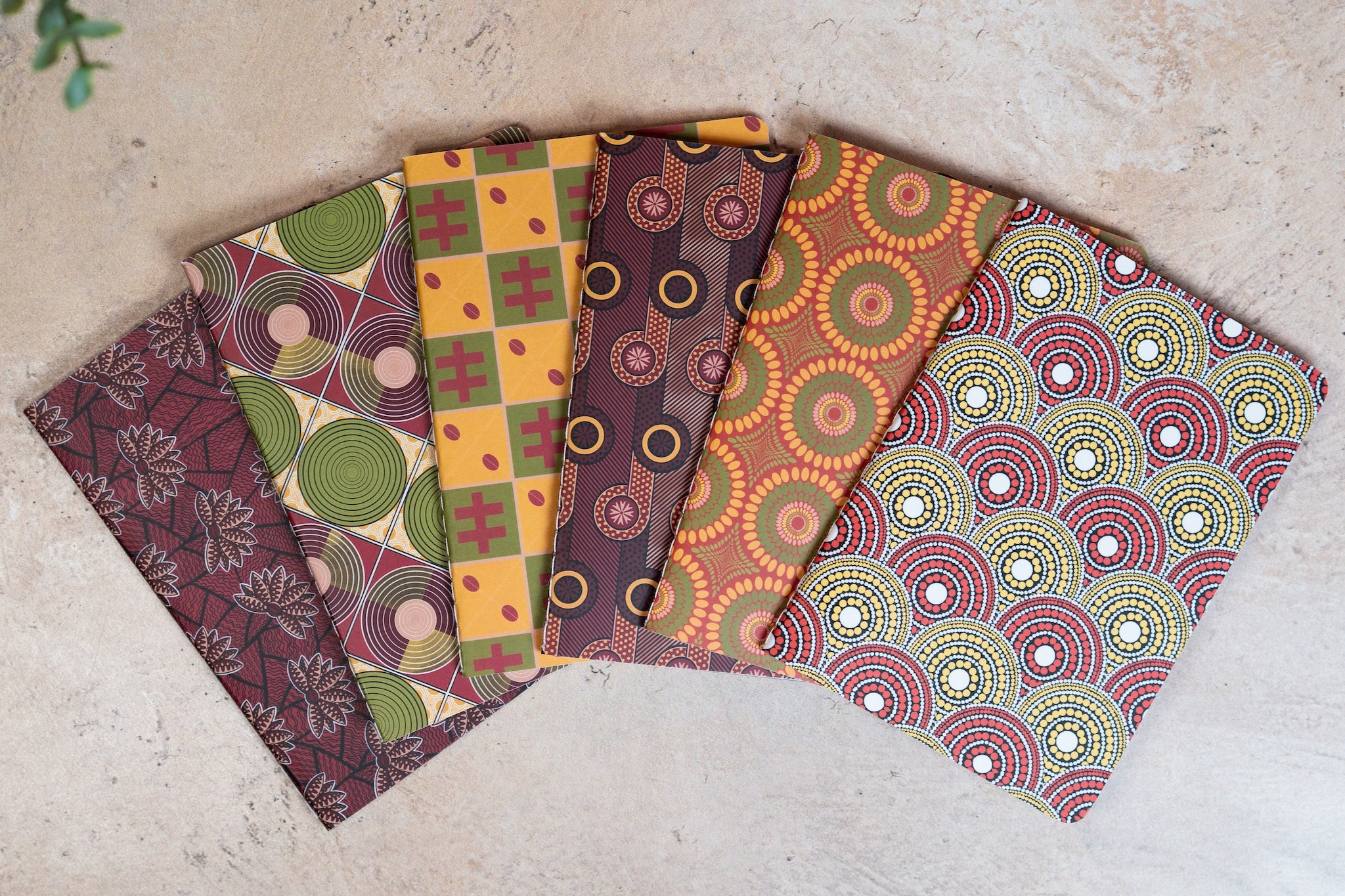 African Print Pocket Notebook - Red and Yellow (Ankara) - Pounded Yam Productions