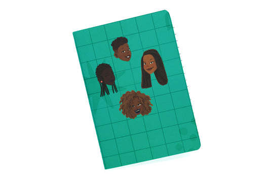 Black Girl Hairstyles Pocket Notebook - Blue - Pounded Yam Productions