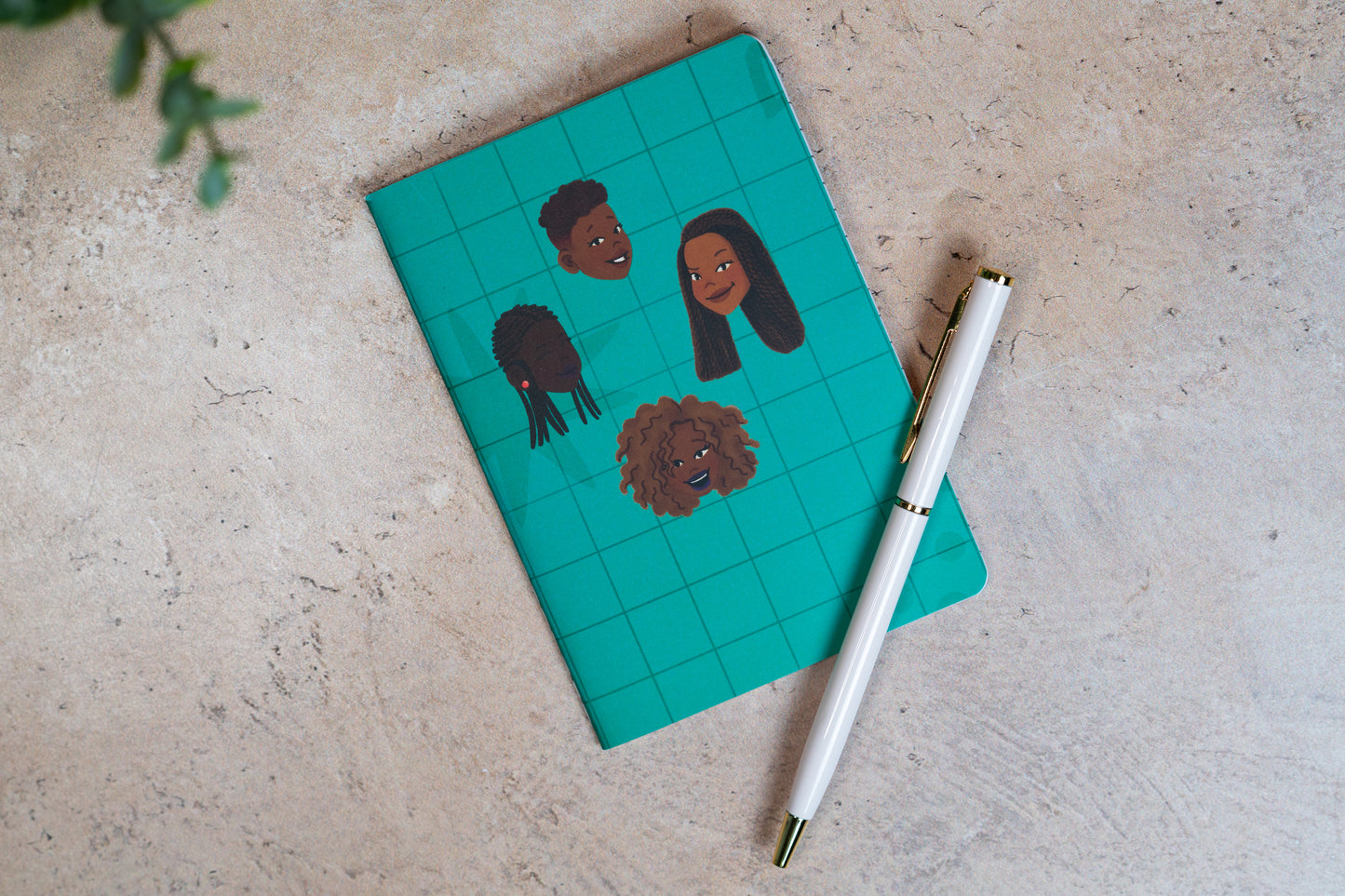 Black Girl Hairstyles Pocket Notebook - Blue - Pounded Yam Productions
