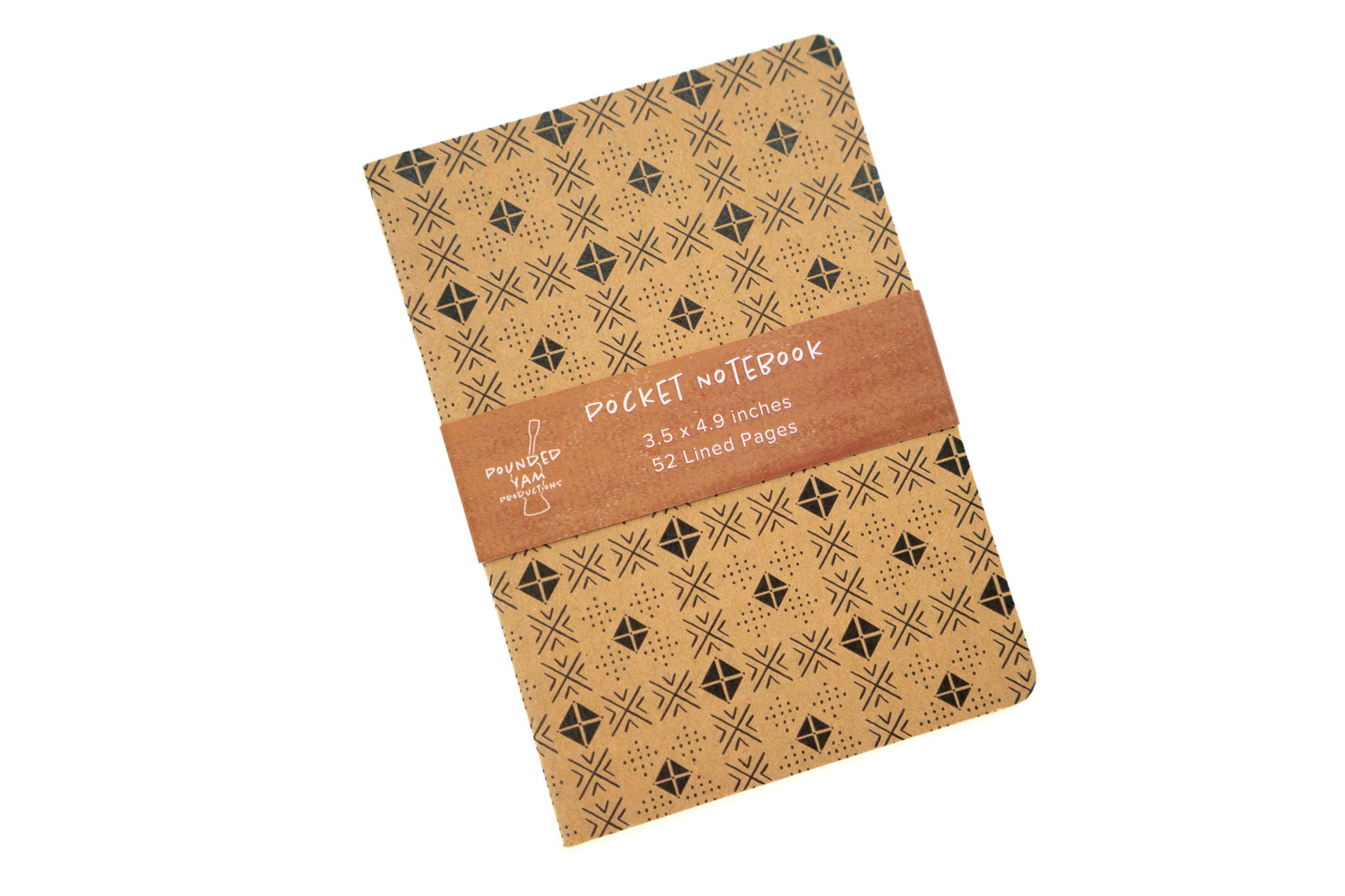 African Mud Cloth Pocket Notebook - Squares - Pounded Yam Productions