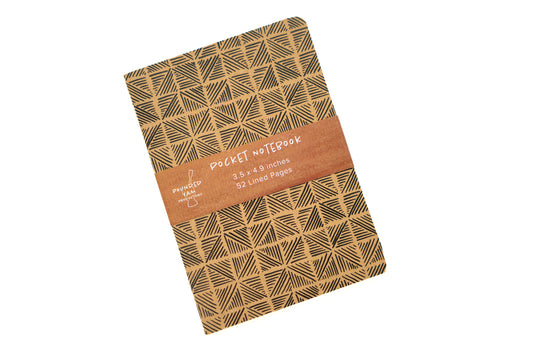 African Print Pocket Notebook - Triangles - Pounded Yam Productions