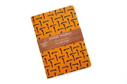 African Print Pocket Notebook - Walking Sticks (Ankara) - Pounded Yam Productions
