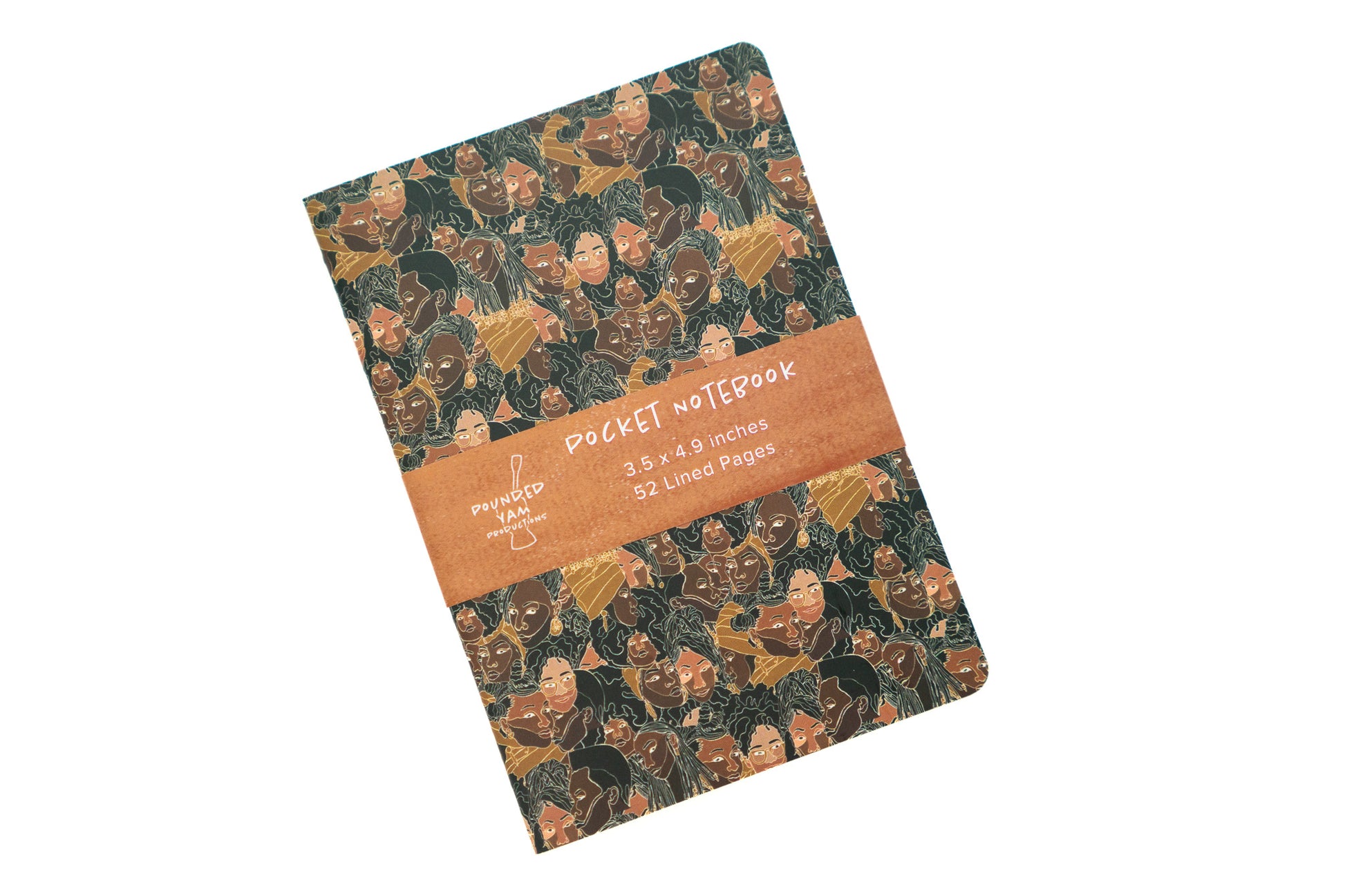 Single Line Black Women Pocket Notebook - Color - Pounded Yam Productions
