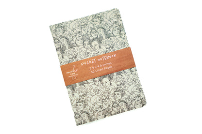 Single Line Black Women Pocket Notebook - Pounded Yam Productions