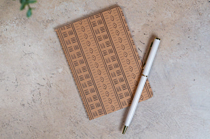 African Mud Cloth Pocket Notebook - Rhombus - Pounded Yam Productions