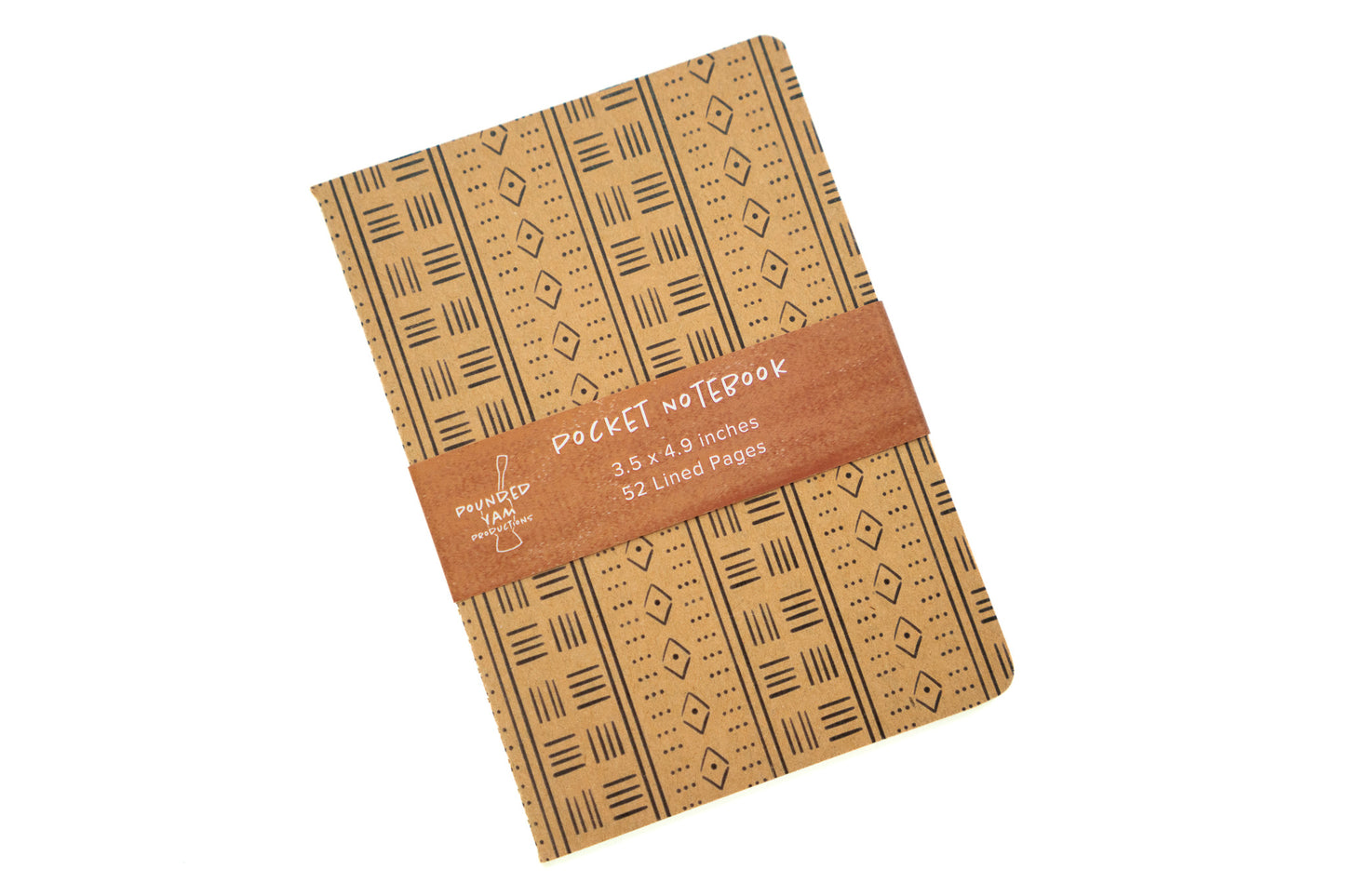 African Mud Cloth Pocket Notebook - Rhombus - Pounded Yam Productions