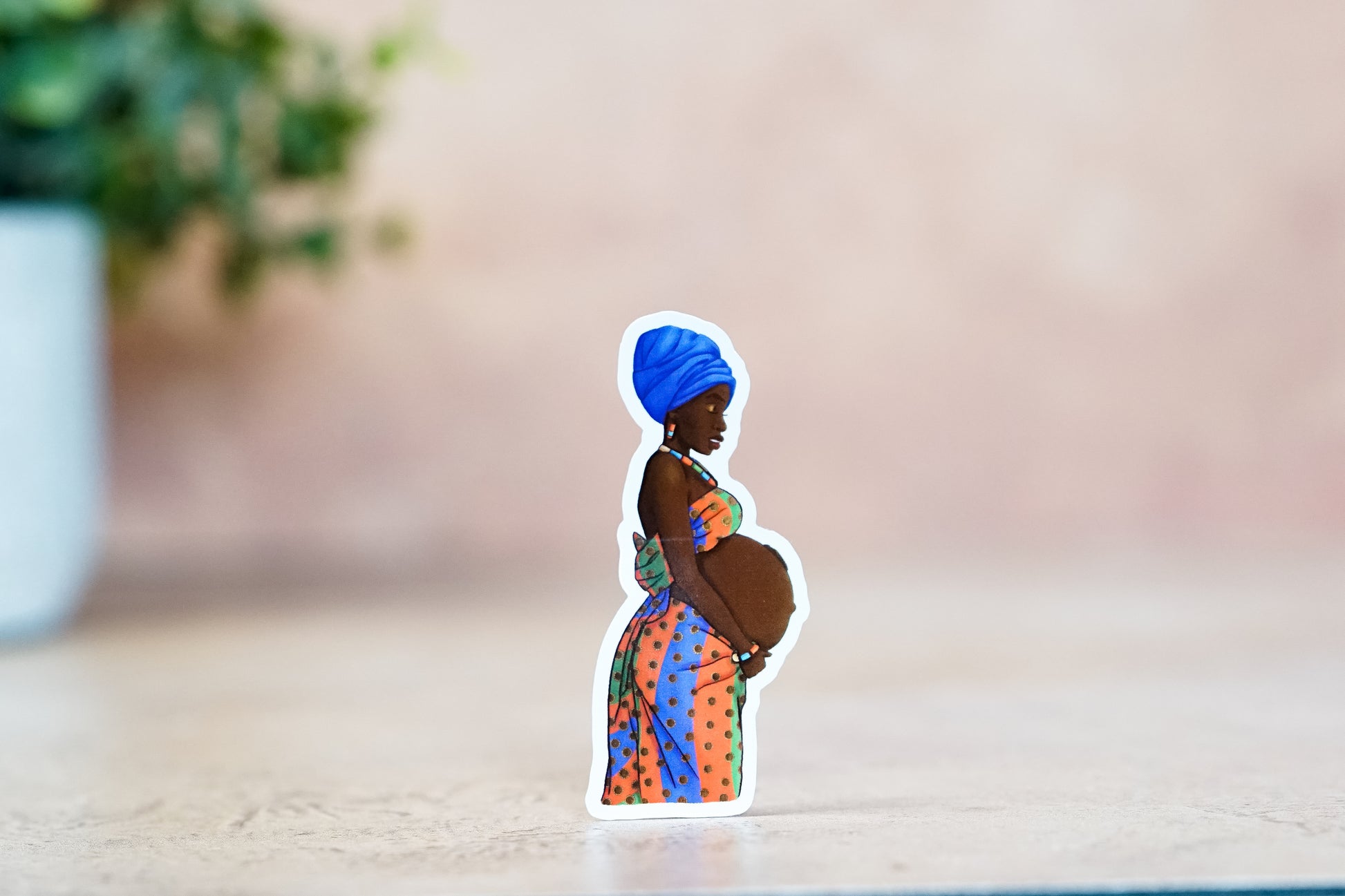 Pregnant African Mom Sticker - Pounded Yam Productions