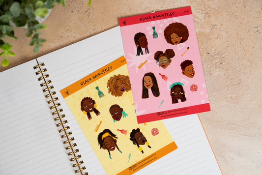 Black Girl Hairstyles Sticker Sheets - Pounded Yam Productions